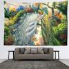 White Peacock and Blue Peacock Tapestry Wall Hanging Natural Art Forest Landscape Art Bohemian Hippie Dormitory Home Decor