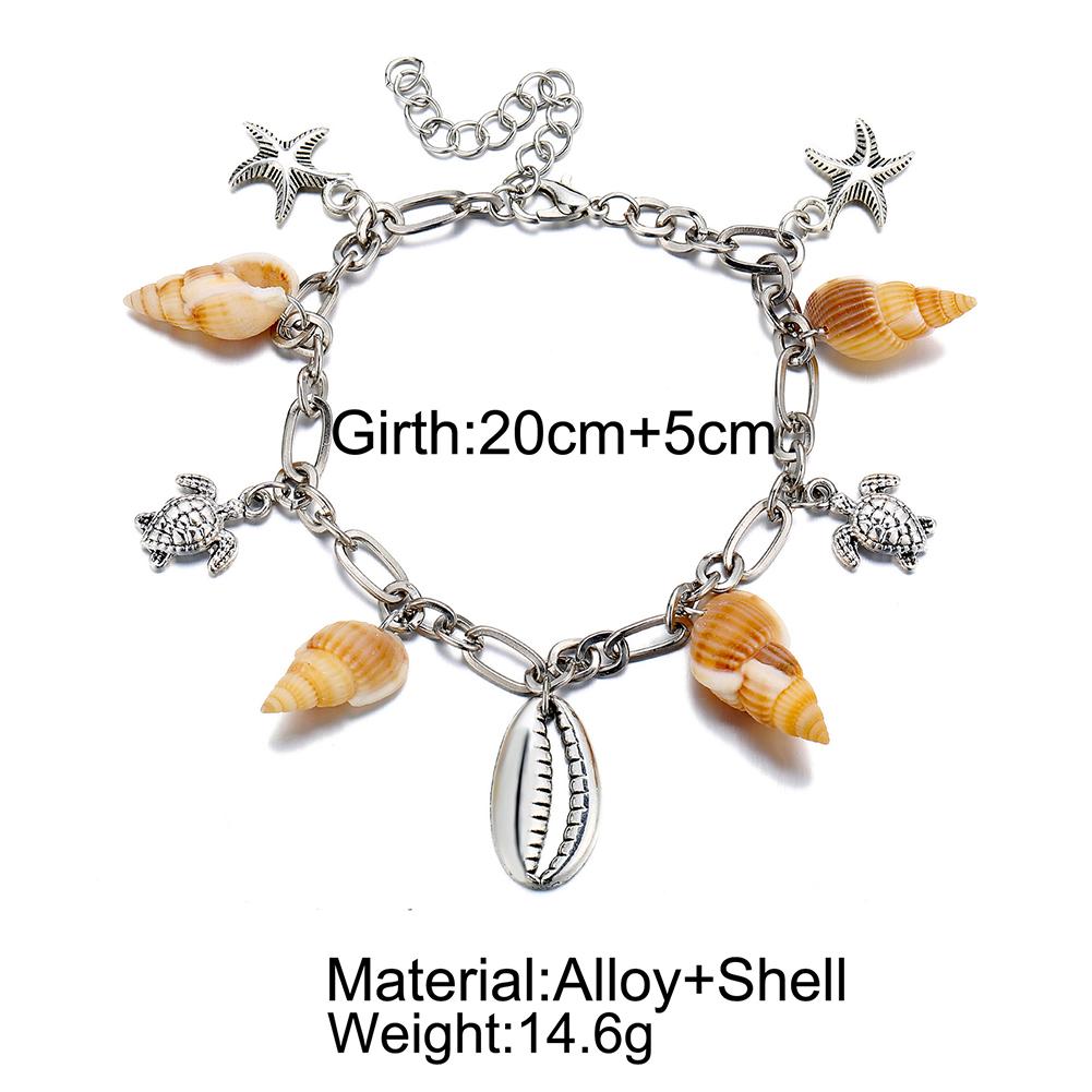 1PC Women Metal Turtle Shell Pendant Anklet Vintage Style Beach Wear Ankle Chain