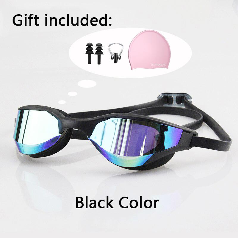 Meslek Yarış Yüzme Gözlüğü Kaplama Su Geçirmez UV Koruması Yarışma Buğu Önleyici Gözlükler Açık Hava Maç Gözlükleri