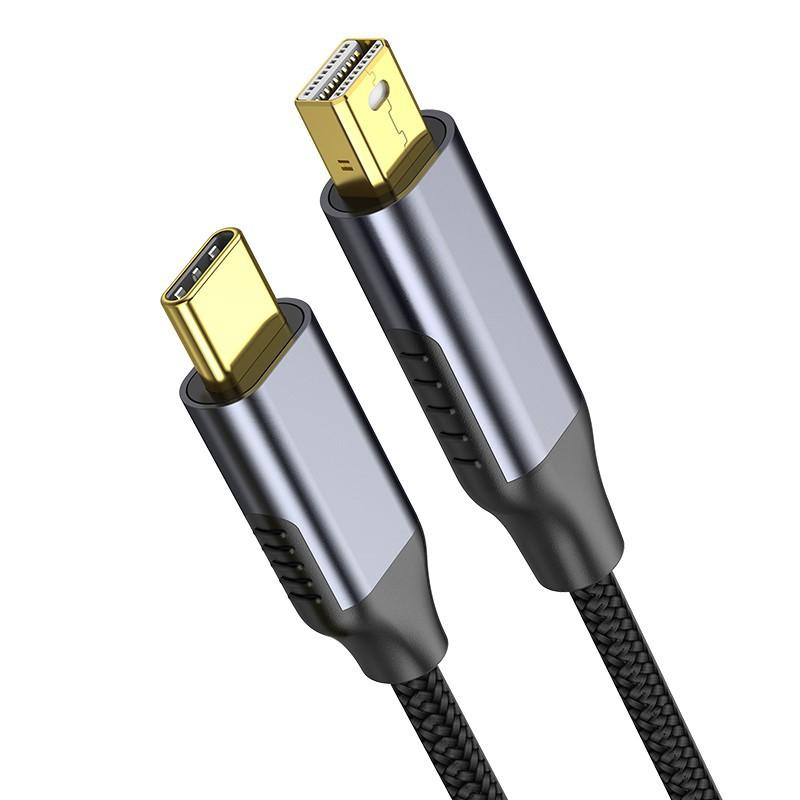 

Type C To Mini DP Display Port Thunderbolt Video Mini DP Cable 4K@60Hz Compatible with MacBook Pro MacBook Air More USB C Device