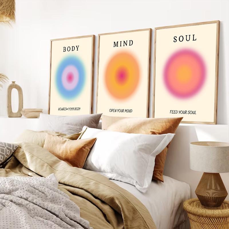 Aperture Halo Colour Print Wall Art Nordic Minimalist Pink Purple Halo Canvas Painting Living Room Poster Home Decoration