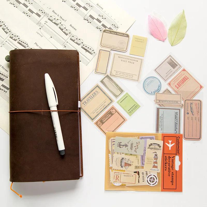 New Retro Literary Travel Stickers Paper Labels Decoration Diary Seal Scrapbooking Art Collage Stationery Planner Diary Sticker