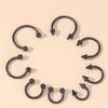 Versatile Alloy Lip Nose Ear Rings Set Sturdy Construction Featuring C Bar and Horseshoe for Fashion Wear