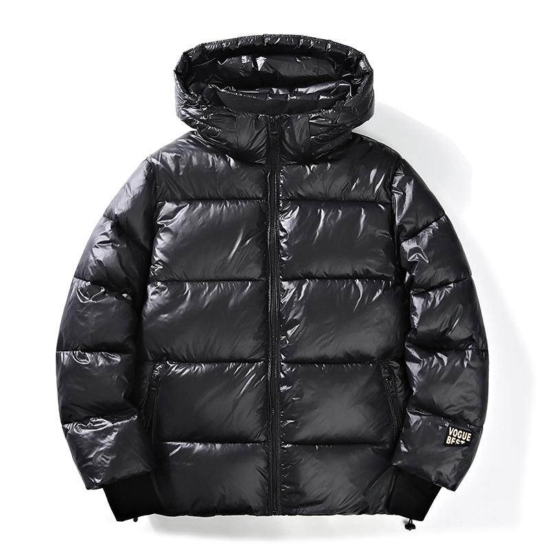 2025 Winter Warm Jacket Men's Trendy Brand Black Gold Bright Waterproof Warm Parka Short Women's Casual Down Cotton Padded Coat