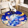 1Pc elephant theme Printed circular carpet, home door mat, outdoor travel protection carpet A4