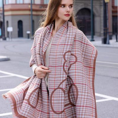 Lady Print Thick  Scarf New Women Plaid Design Pashmina Shawls Cashmere Shawl  Warm Winter Wrap Tassel Scarves Knitted
