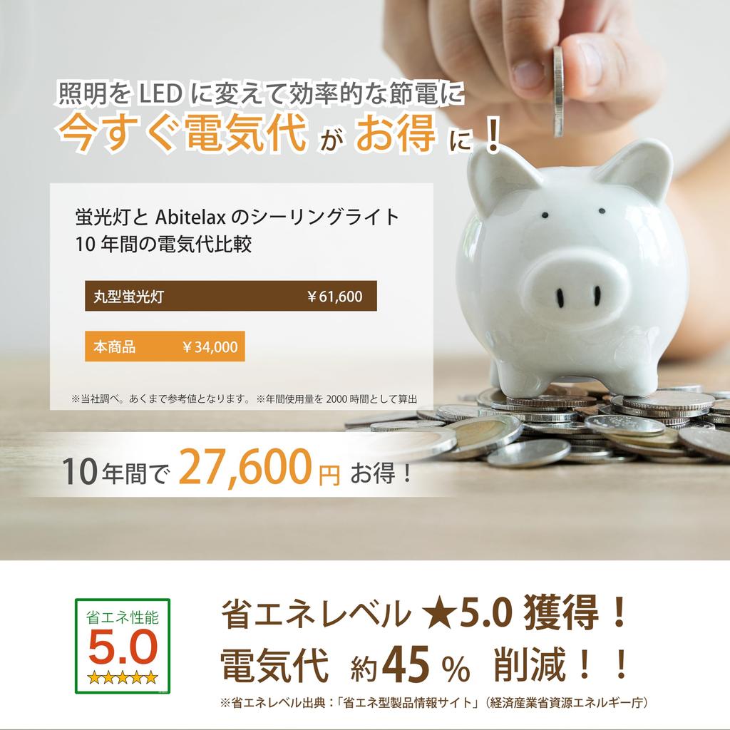 Abitelax ALC-CS20 LED Ceiling Light for 20 Tatami Mats [Reliable Japanese Manufacturer] [Dimmable and Color-Adjustable Model] Energy-Saving