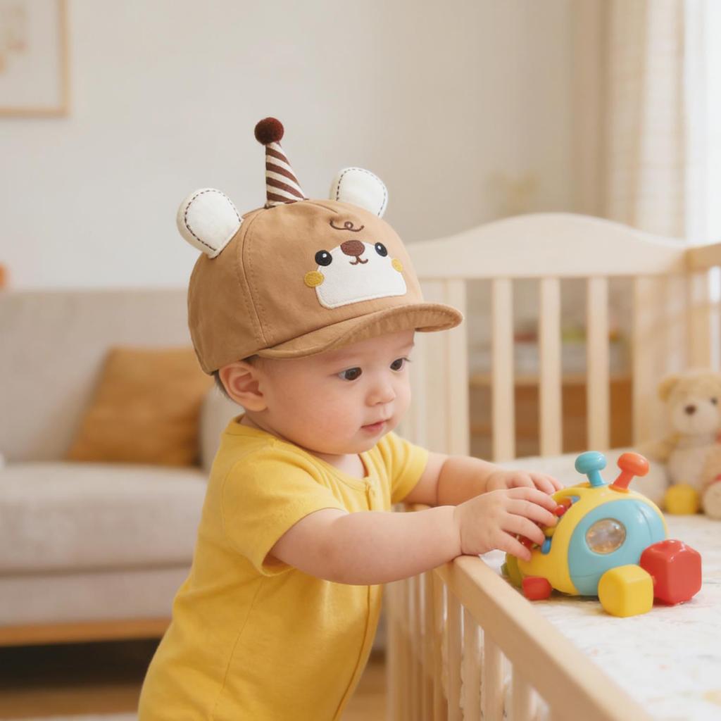 Cappellino con visiera a becco d'anatra per neonato: Cappellino da Baseball Carino ed Elegante per Bambini e Bambine, Visiera Morbida, Stile Primavera e Autunno
