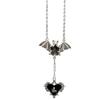 European & American Gothic Punk Bat Heart Pendant Necklace - Halloween Street Fashion for Stylish Girls