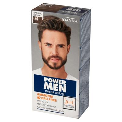 JOANNA Power Men Color Cream 3in1 Hair Dye for Men No. 04 - Natural Brown 100g