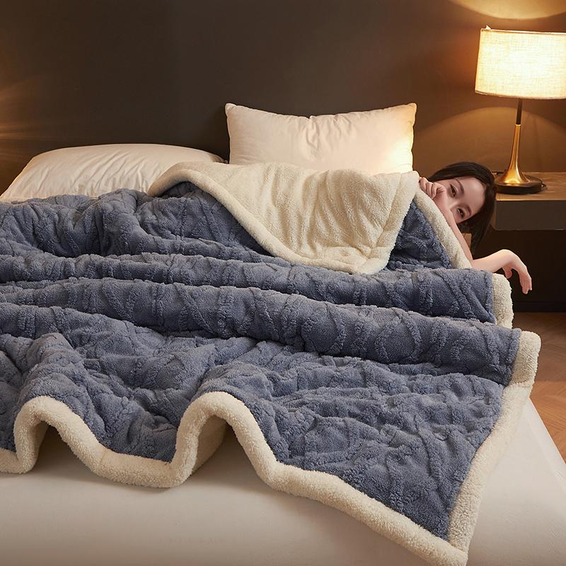

Thick Warm Taffeta Fleece Winter Blanket for Bed Geometric Pattern Soft Sofa Throw Blankets Queen Size Plush Bedroom Bedspread 1.0x1.5m Kid Size