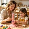DIY Clay Flower Tools Modular Bloom Maker, Shaping Tool with 9 Sleeve Patterns, 3D Creative Art Printed Stackable Press Molding Kit for Handmade Craft