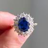 Sapphire Vintage High-End Diamond Ring In Versatile Zinc Alloy