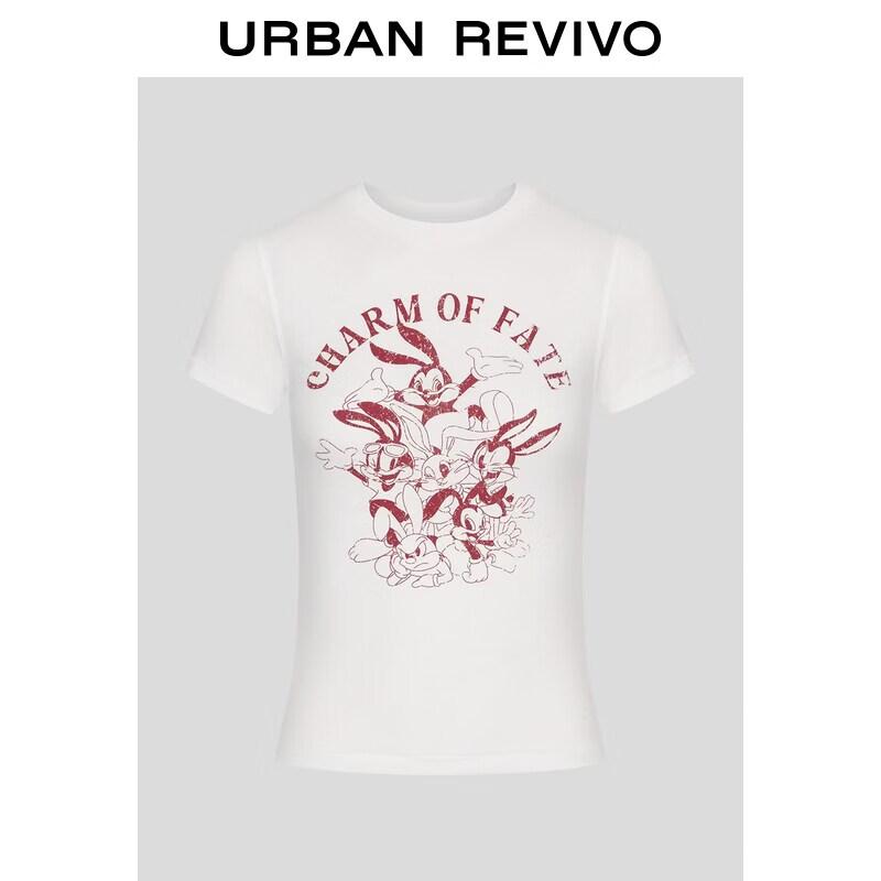 UR2026 Women s Retro Washed Slim-Fit Printed T-Shirt M