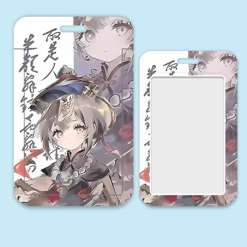Game Genshin Impact Card Sleeve Business Retractable GanYu Credit Card Holders Bank ID Cover Cases Holders Bus Card Organizer