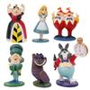 Set da 6 Pezzi Personaggi Cartoni Animati Anime Le Avventure di Alice nel Paese delle Meraviglie Action Figure PVC Giocattoli Modello da Collezione Bambola Decorazione Torta Regali