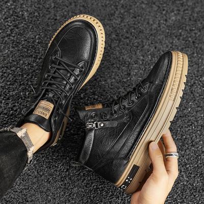 Men Work Shoes Outdoor High Top Casual Shoes High Quality Leather Men's Boots Spring Sneakers Ankle Boots Winter Designer Shoes