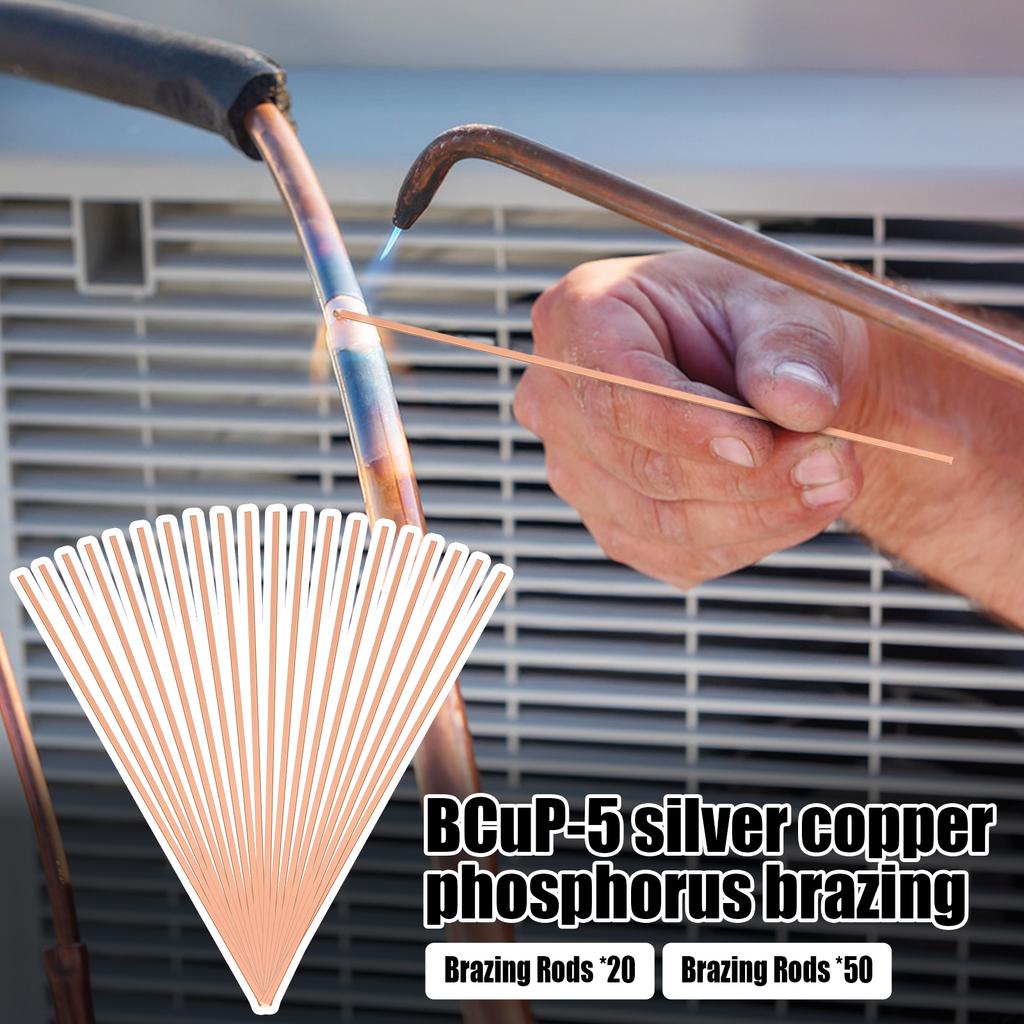 20/50 Stück Silber-Phosphor-Kupfer-Lötdraht Flache Schweißstange BCuP-5 Lötdraht Flache Schweißstange für Kupferreparaturwerkzeuge