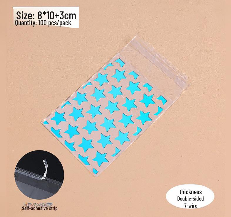 Gold Polka Dot Self-Adhesive Transparent Plastic Bags for Small Biscuits and Candy