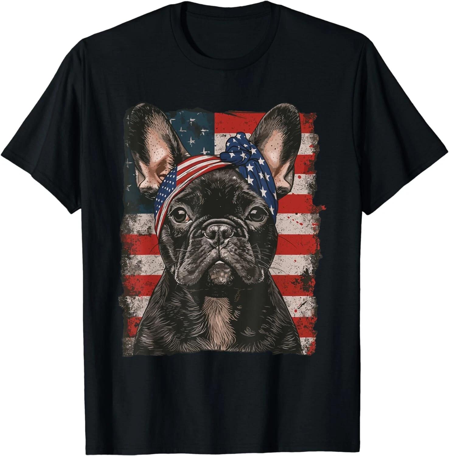 French Bulldog Patriotic 4th Of July USA American Flag Gift Unisex T-Shirt S
