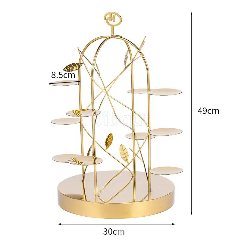 dessert table display rack bread table fruit tray Gold Dim sum Creative cake rack Restaurant Snack decoration Dessert rack