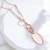Smooth Gold Color Oval Pendant Necklace Personality Women Jewelry Match Earrings