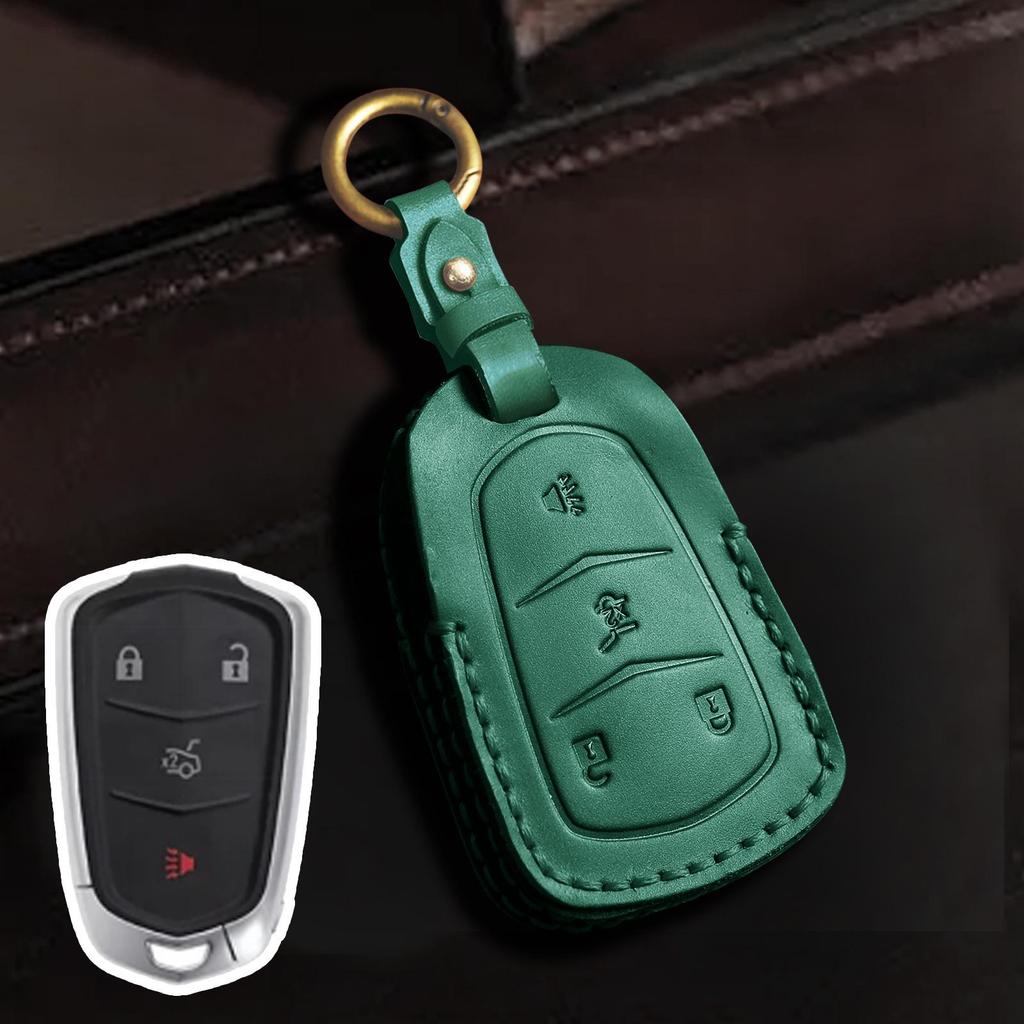 Cadillac Leather Key Cover for CT4/CT5/CT6/XT4/XT5/XT6 - Premium Protection.