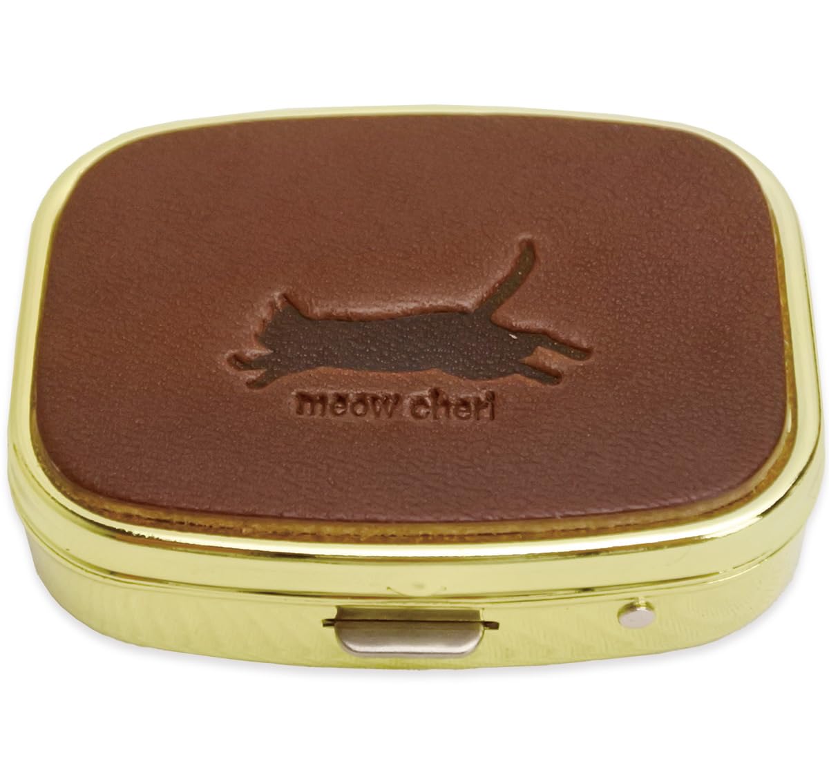 

meow cheri Cat Earring Case, Small, Portable, Mini, Gift, Tochigi Leather (Chocolate)