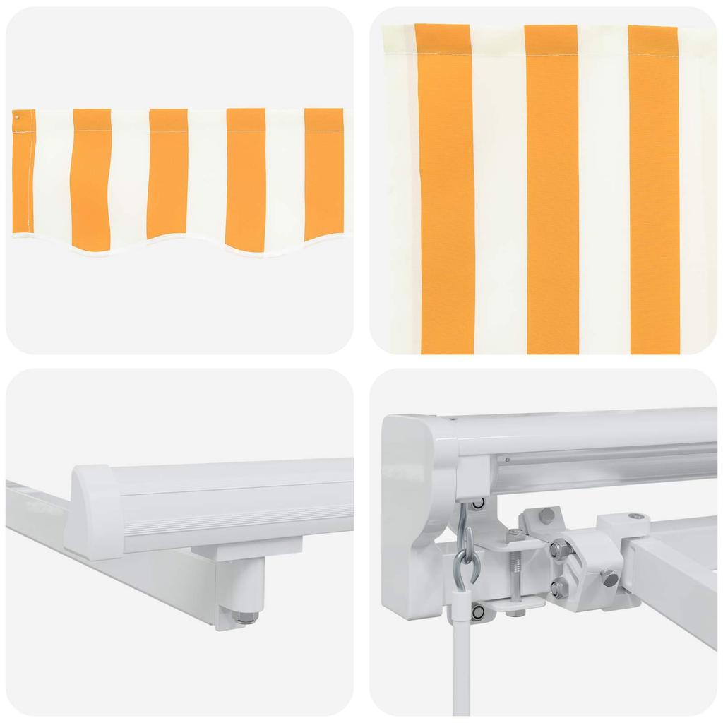 Manual Awning Frame with LEDs Yellow and White 4 X 2 M