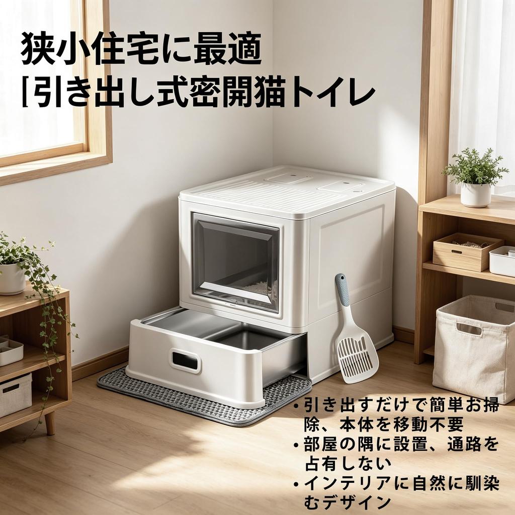 Marchul Cat Litter Airtight Stainless Steel Tray with Lid and Drawer Indoor Divider Fully Direct from Japan