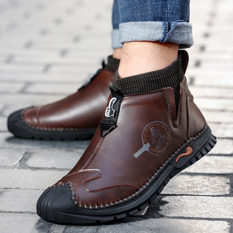 

Large size 2025 autumn and winter new men s shoes fashion casual shoes trend overalls leather shoes hand-sewn shoes single shoes 48