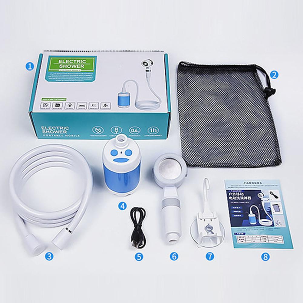 Portable Camping Shower Outdoor Camp Shower Pump Set Upgrade Rechargeable Electric Shower Pump with Intelligent Digital Display