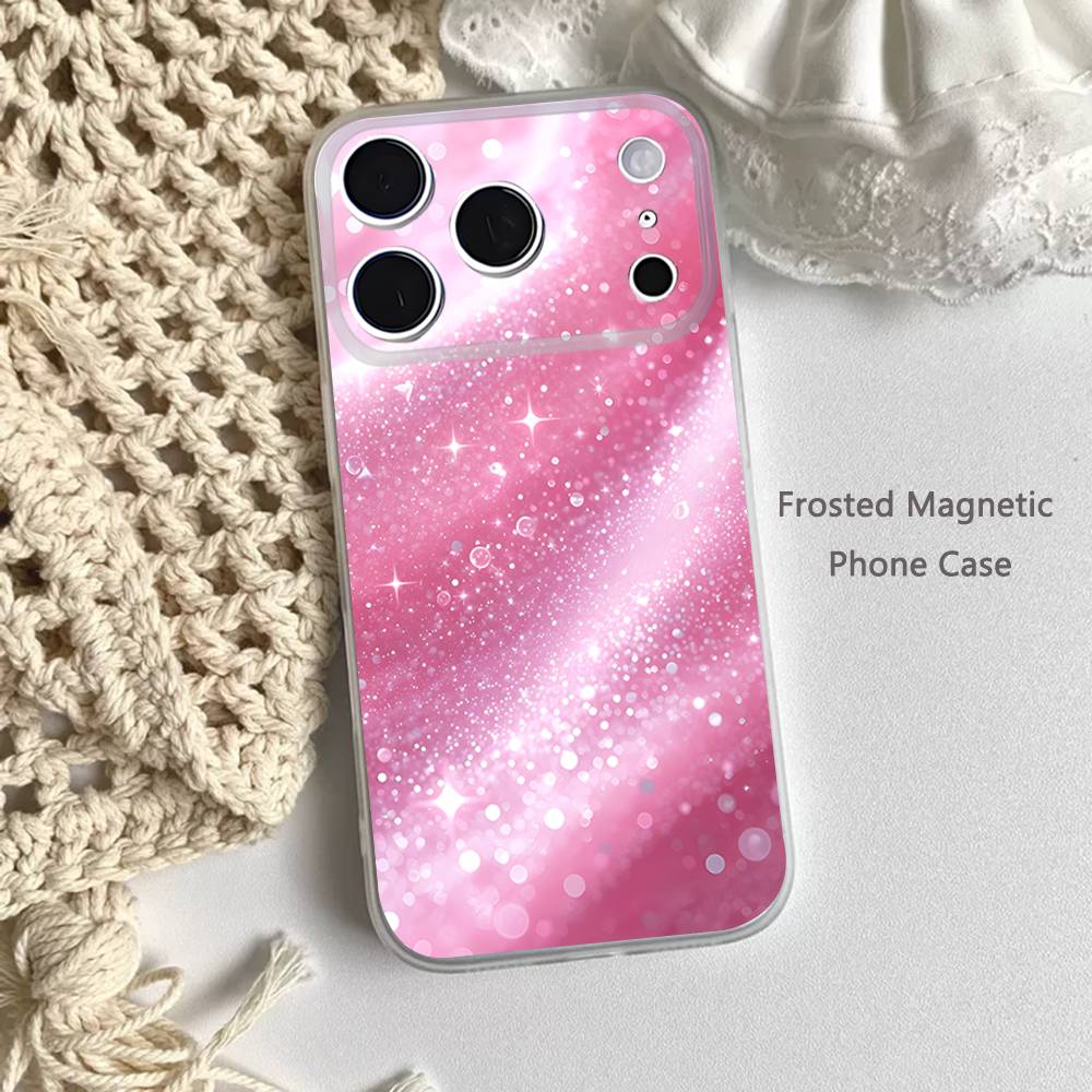 Dazzling Pink GIRL G-Glitter Phone Case For iPhone 17,16,15,14,13,12,11 Pro,Max,Plus,Mini,Air,E Magnetic Frosted Clear
