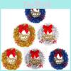 30cm Eye-catching Christmas Wreath With Lovely Butterfly Bow For Seasonal Decoration