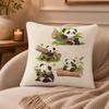 panda Cushion Cover Anti-dustmite Pillowcase Invisible zipper silky short plush Sofa cushion cover