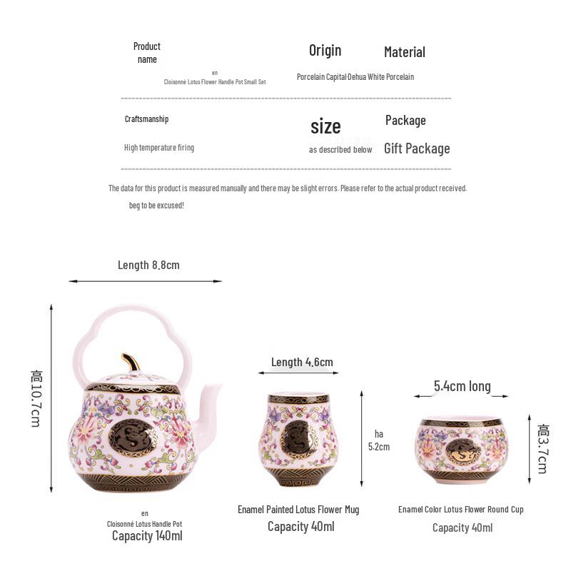 SUSHI CERAMICS Palace Style Ceramic Enamel Tea Set