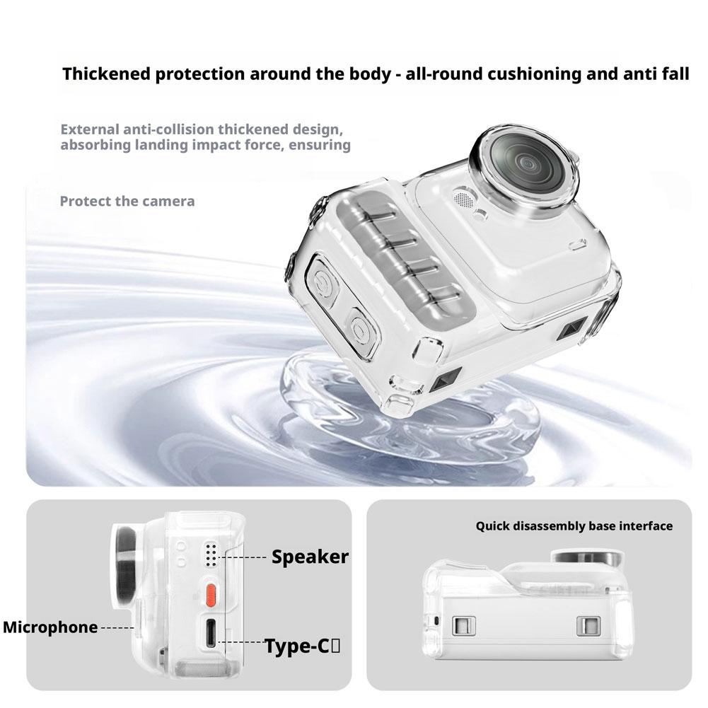 For Insta360 Go Ultra TPU Protective Cover Ice Sensation Heat Dissipation Case With Lens Cap Lanyard Anti Drop Protective Case