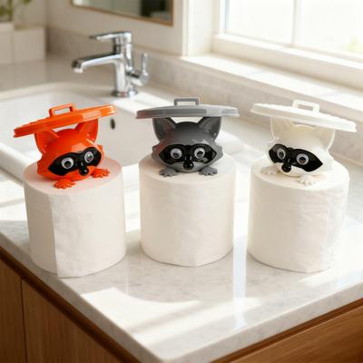 1/3 Stück Taschentuchhalter Waschbär-Thema Wandkunst Lustiger Toilettenpapier-Aufbewahrungsständer Bauernhaus Badezimmer