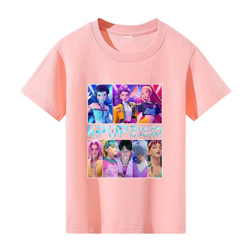 Kids Clothes KPop Demon Hunters Saja Boys Soft Boys Girls T Shirt Summer Fashion Cool Kids Tee Cosplay Costume