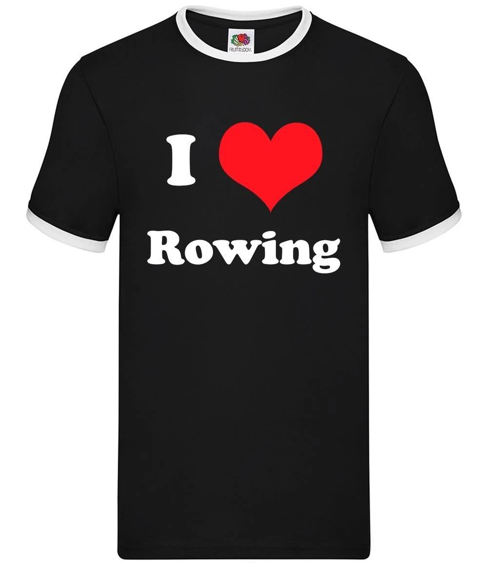 I Love Rowing - Mens Ringer - Row Maching Sport Canoe Kayak Race Crew XXXXL