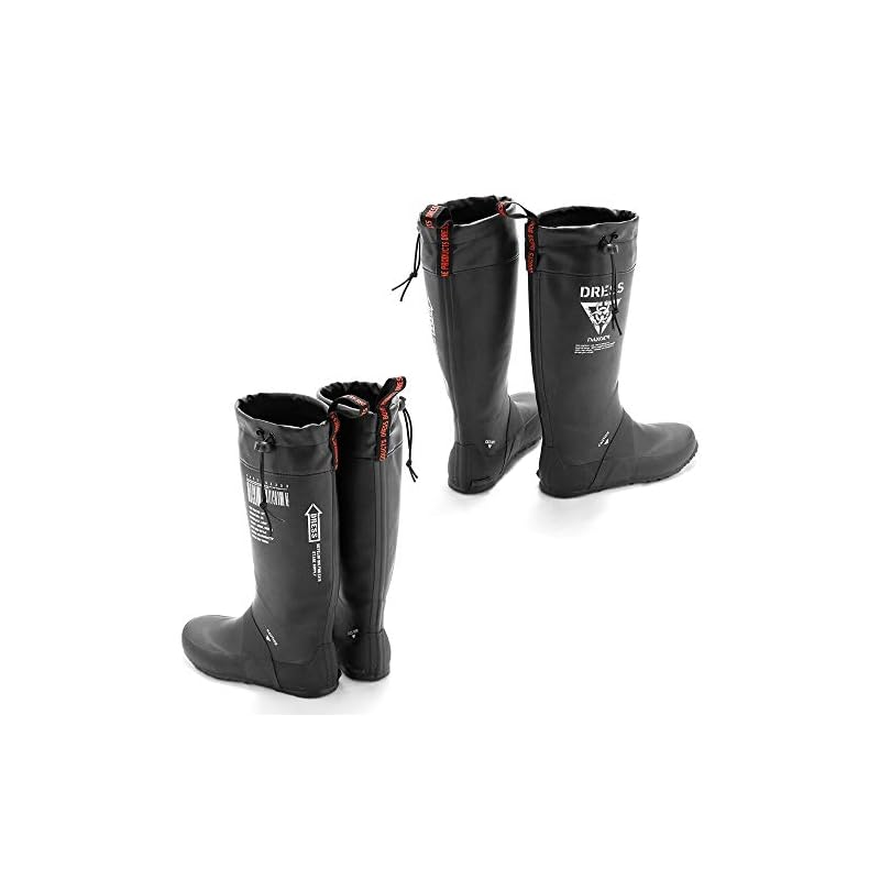 Dress Airborne Rain Boots [Size 26cm] Black, Fishing Boots, Wading Boots, Marine Boots, Fully Waterproof, Water-Repellent, Non-Slip, for Mountain