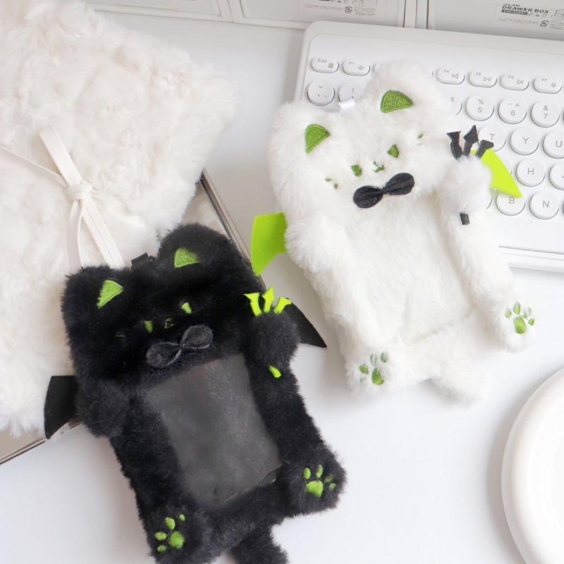 Tecknad Plysch Fotokortsfodral Fotokorthållare Bärbart Ins-kortsfodral Studenter Idol Foton Skyddsfodral