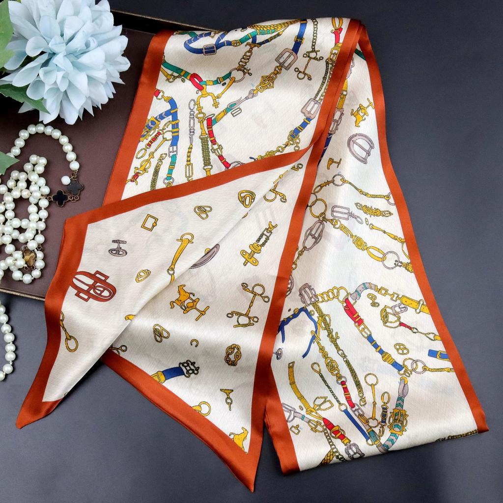 Mulberry Silk Necktie for Women Versatile Autumn Style Chic Slim Multi-functional Decorative Double-layer 100% Silk Scarf