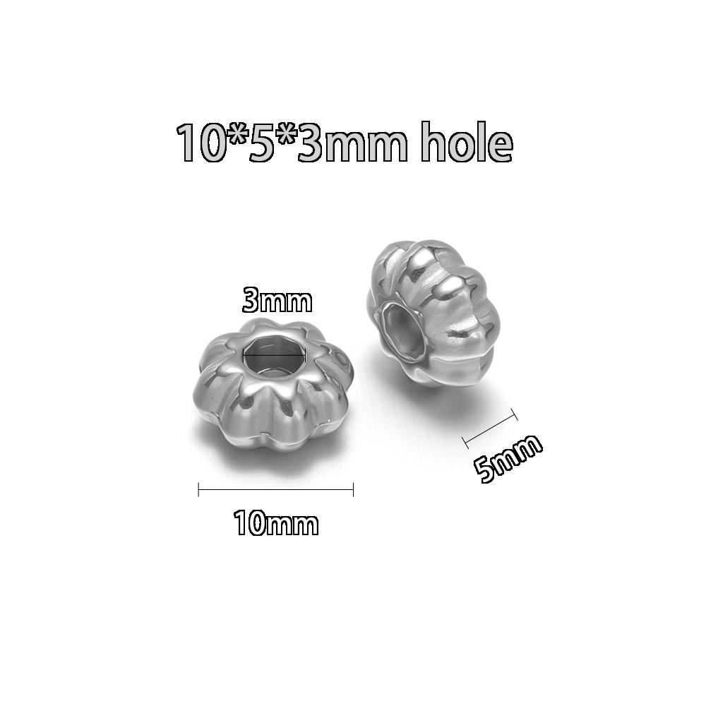 20Pcs Stainless Steel Flower Bead Loose Spacer Tube 8mm Beads for DIY Jewelry Making Bracelet Making Necklace Wholesale Findings