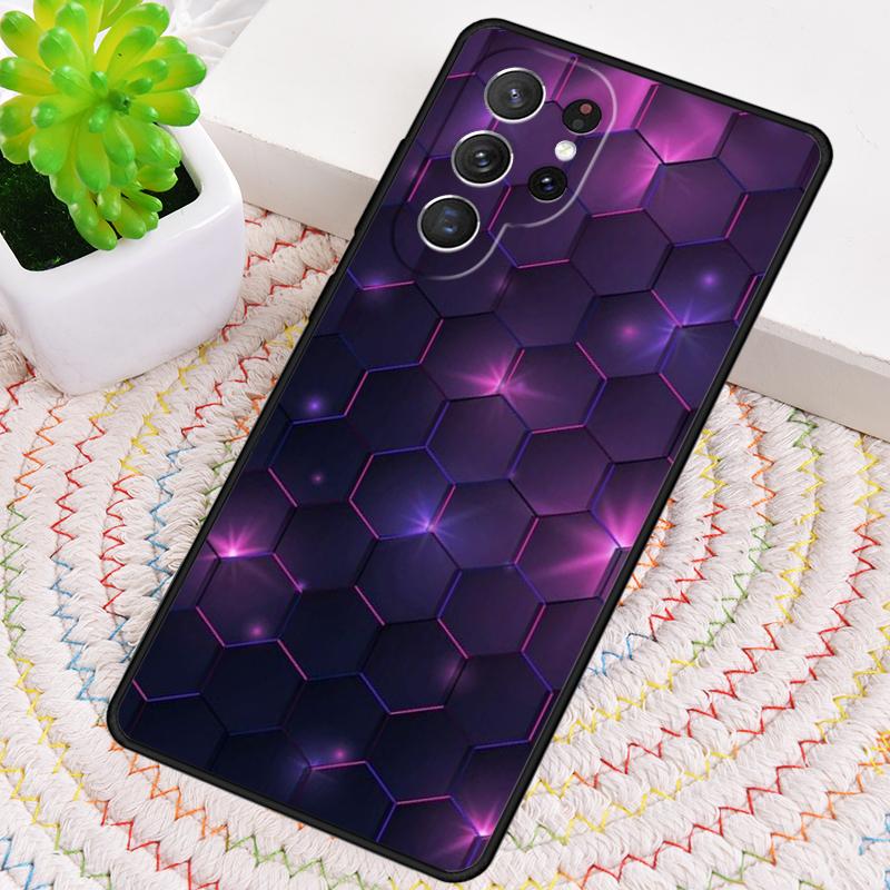3D Hexagonal Lights Phone Case for Samsung Galaxy note 10 pro S26 Ultra S23 S24 FE S25 S21 S22 PLUS shockproof Cove