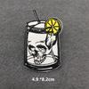 Black And White Embroidered Patches For Clothing Punk Bottle Skull Applications Iron On Patches Sewing Clothes Stickers