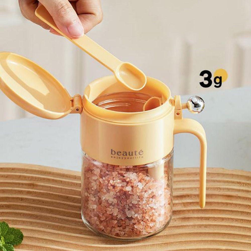 Large Capacity Sealed Seasoning Jar Push Type Salt Seasoning Box Sugar and Salt Container  for Home