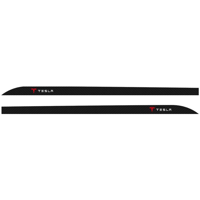 

2 шт. Карбоновые наклейки на пороги боковых юбок дверей автомобиля, Защитные наклейки для рестайлинга для Tesla Model 3 Model X S 2016-2020, Декали TM3 TMX TMS