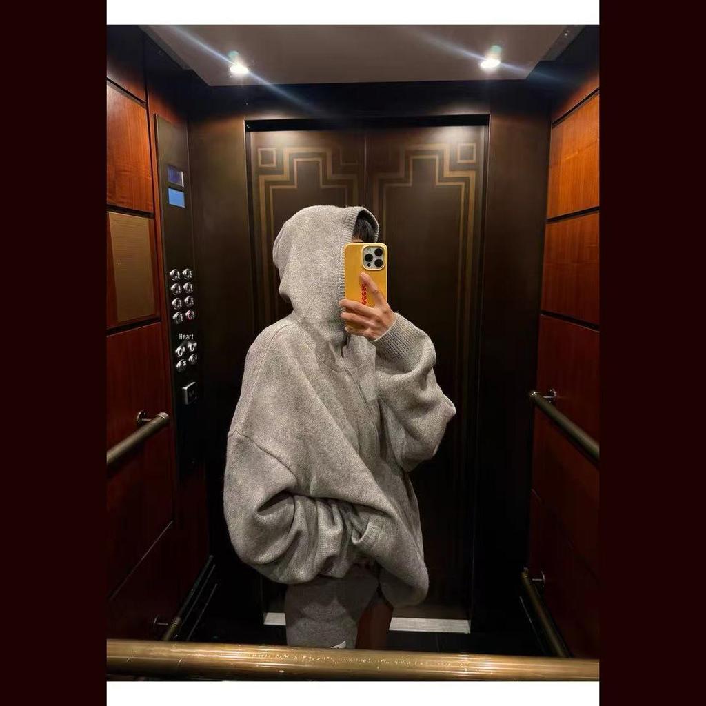 Nowy Damski Zestaw Sukienka Sweter Dzianinowy Petite Szary na Późną Jesień i Zimę 2025