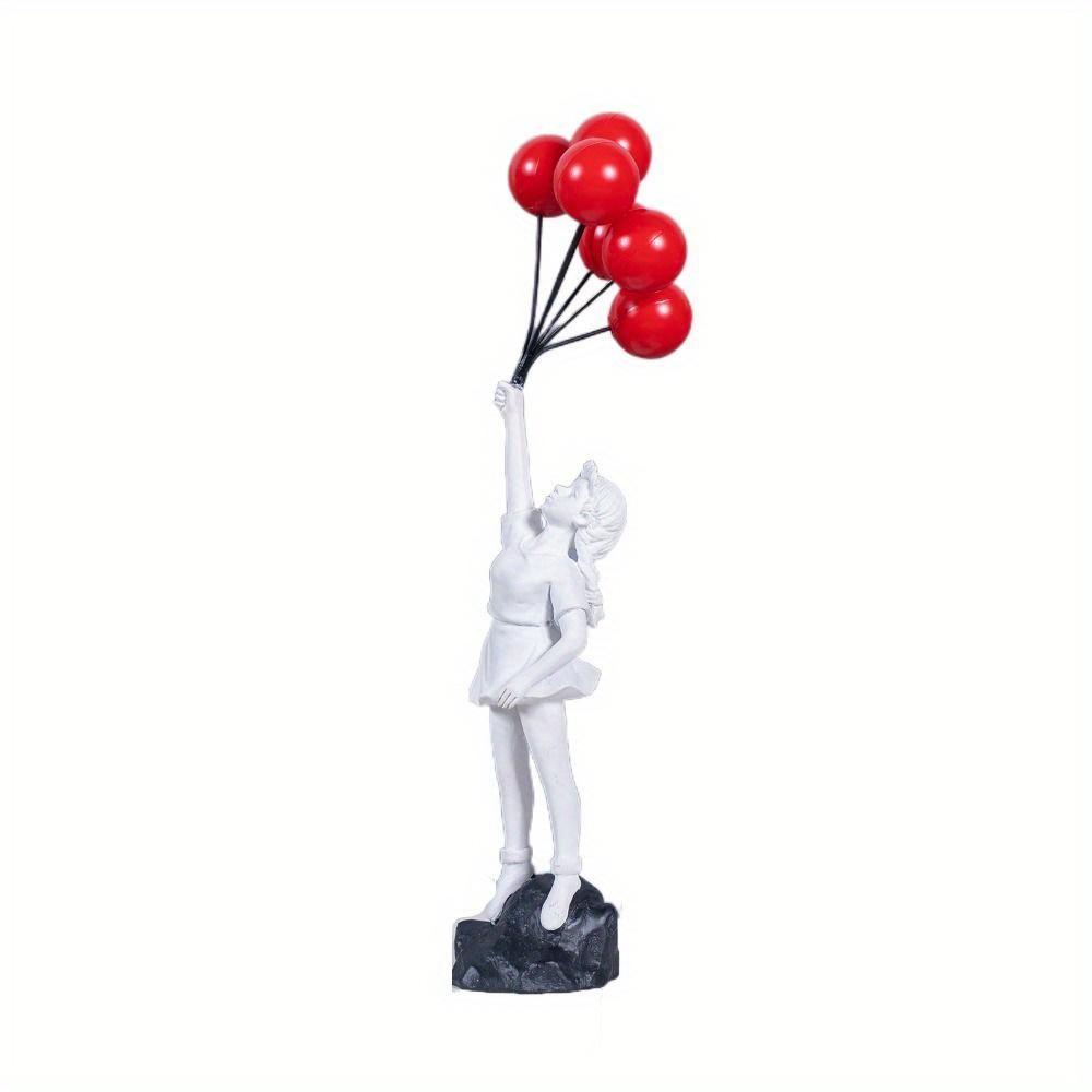 

Resin Figurines for Interior Flower Thrower Statue Sculpture Home Desktop Decor Art Collection Objects белый